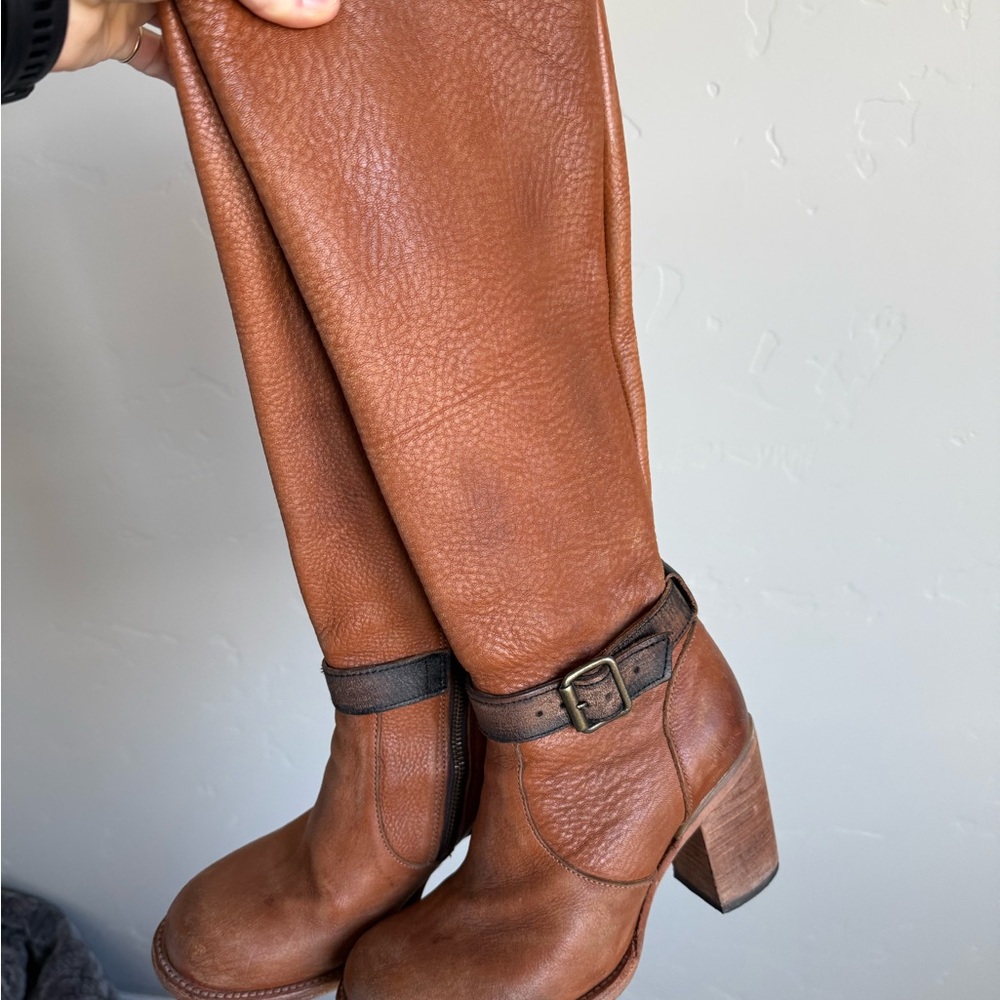 Freebird Brown Leather Knee-High Boots